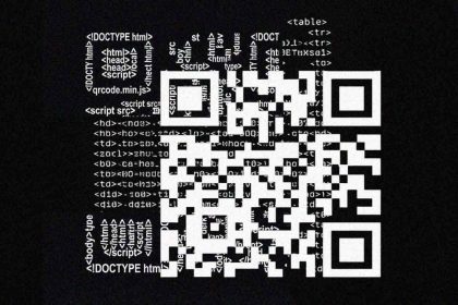 Deceptive QR code rendered in HTML displayed on email inbox with warning indicators